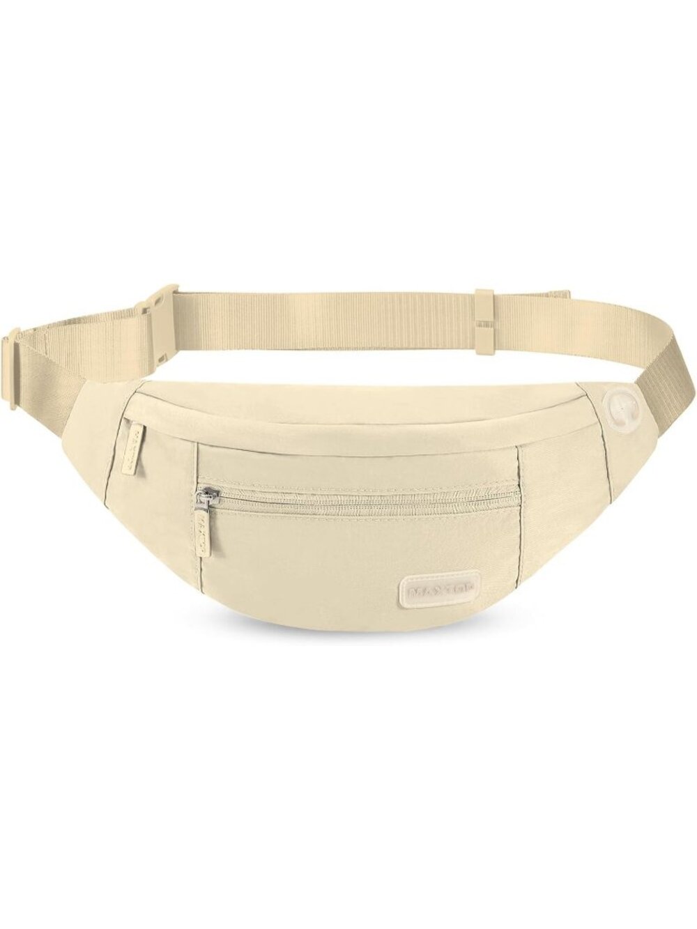 Men's Light Khaki Large Crossbody Fanny Pack With 4-Zip Belt Bag Waist Pack